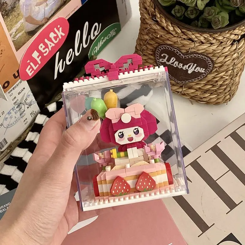 

Sanriod аниме хобби My Melody Cinnamoroll строительные блоки крошечные частицы головоломка Diy подарок на день рождения для друзей и подруг