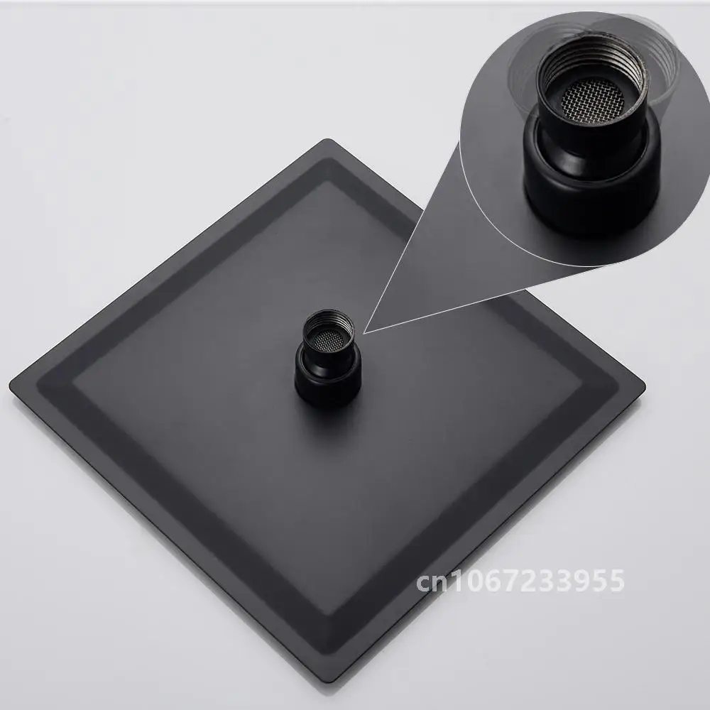 Rozin черный ультратонкий насадка для душа с дождевой насадкой настенный кронштейн