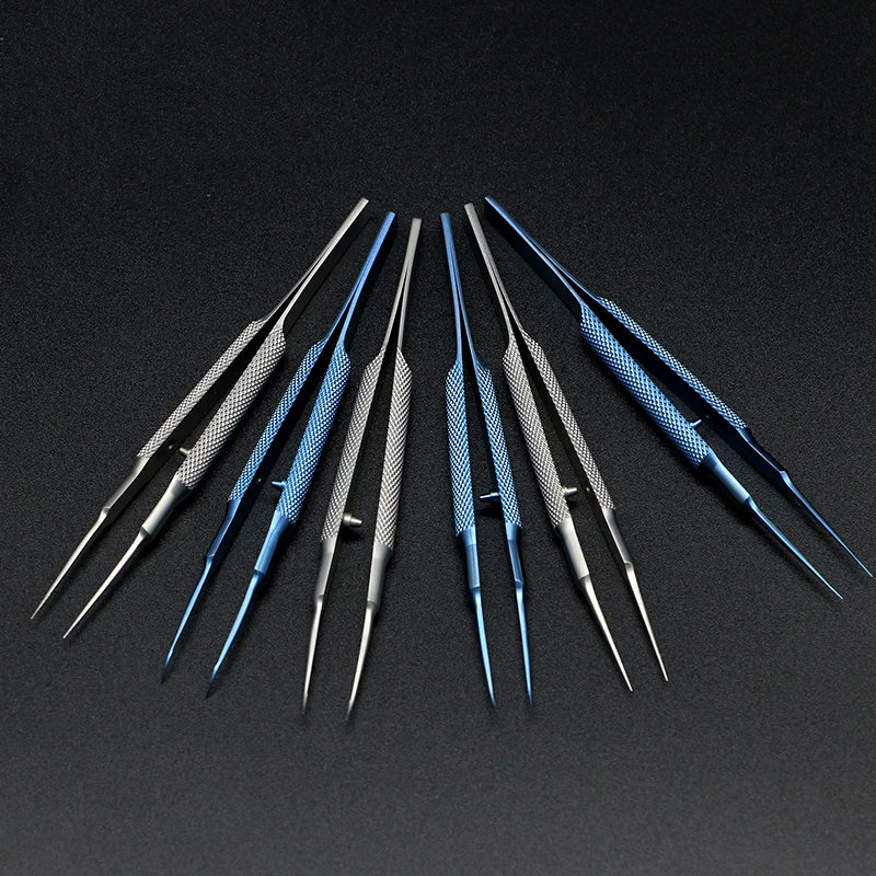 Ophthalmic Instruments Micro Titanium Alloy Surgical Tools Tip Shaping Forceps Wire Tweezers Straight Elbow 0.15mm