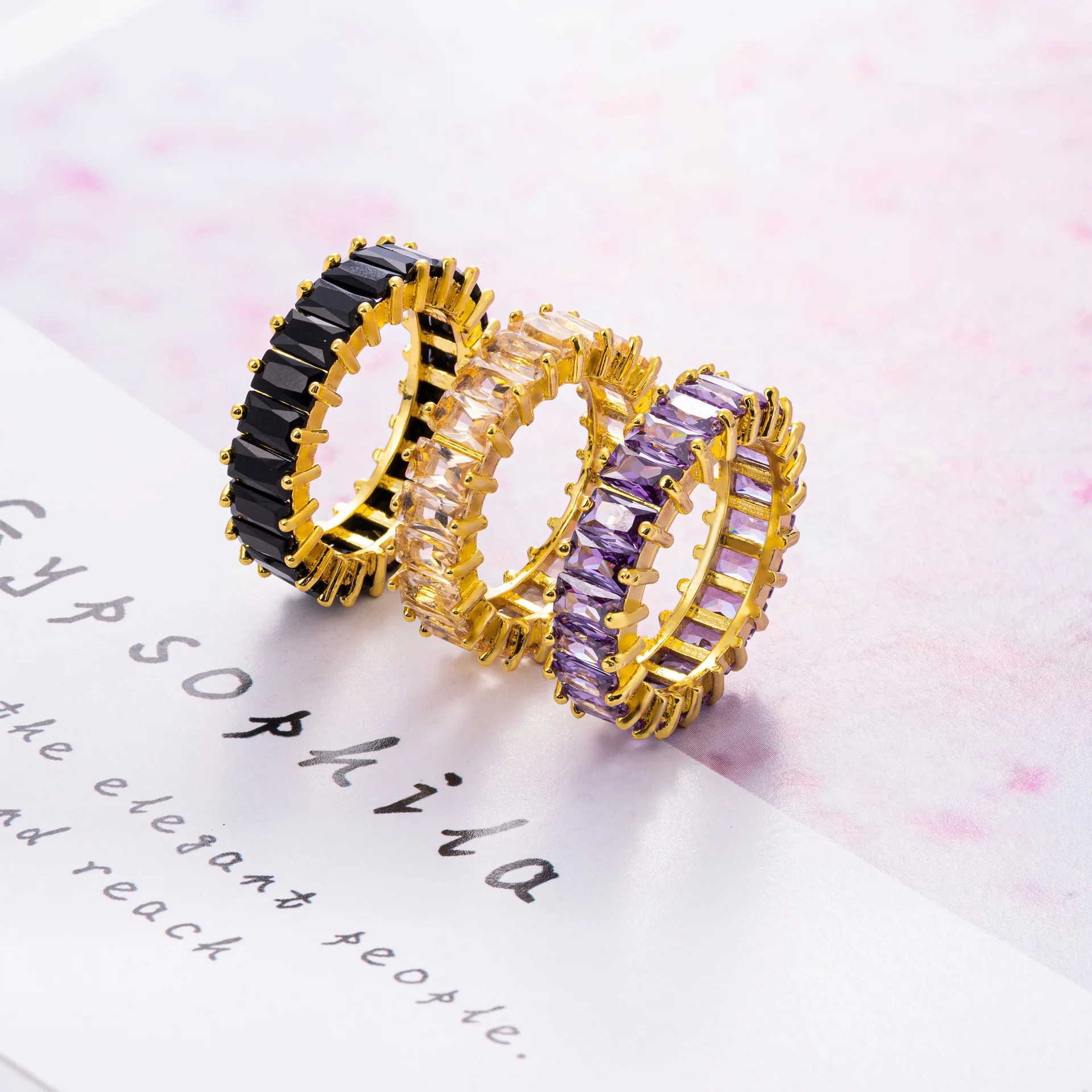 

New 3A Zircon Crystal Ring For Women Light Luxury Multicolor Fashion Ring Prom Party Gift Statement Jewelry Factory Outlet