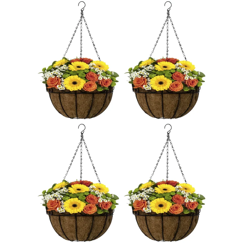 Sorbus Planter Basket Set, Hanging Flower Pot Basket & Liner for Indoor/Outdoor Garden Décor, Perfect for Home, Garden