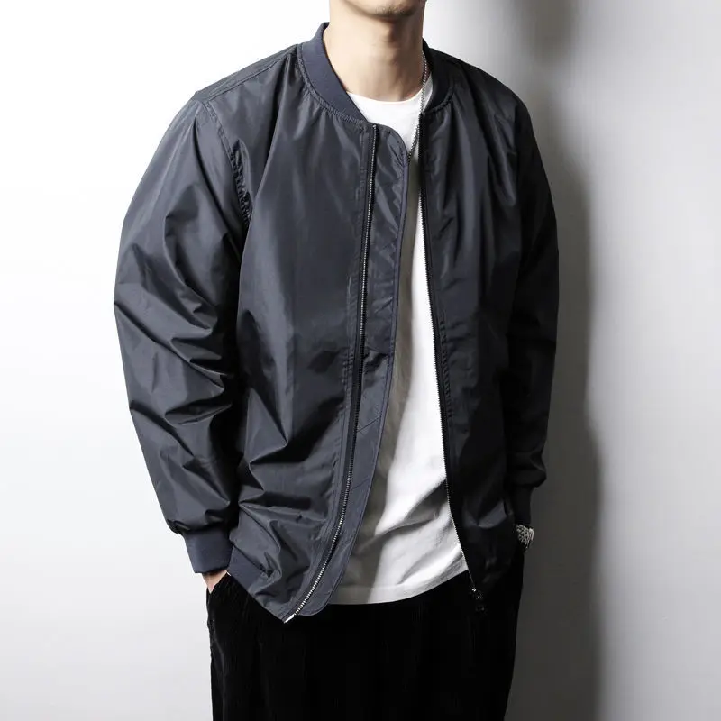 

Осенне-зимняя трендовая однотонная утепленная бейсбольная форма пилотная куртка Мужское пальто куртка