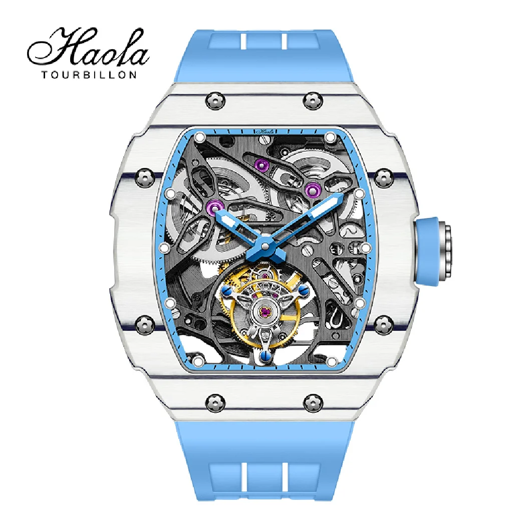 

Haofa Automatic Tourbillon Movement Watch For Men Sapphire Mechanical Tourbillon Skeleton Men Watch Carbon Fiber Fashion 1901-1