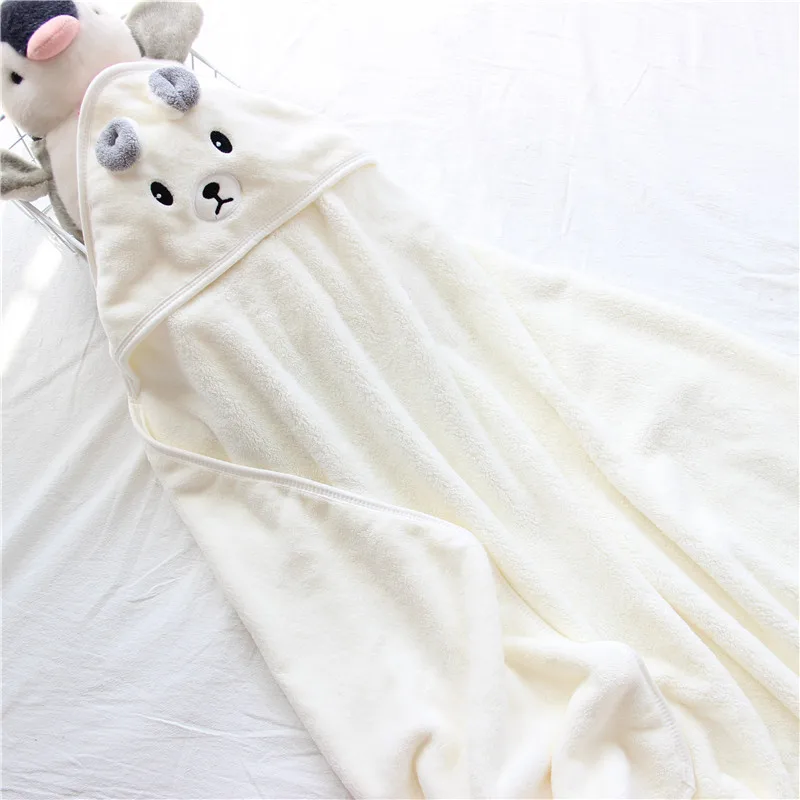 

80cm*80cm Baby Hooded Towels Newborn Kids Bathrobe Super Soft Bath Towel Blanket Warm Sleeping Swaddle Wrap for Infant