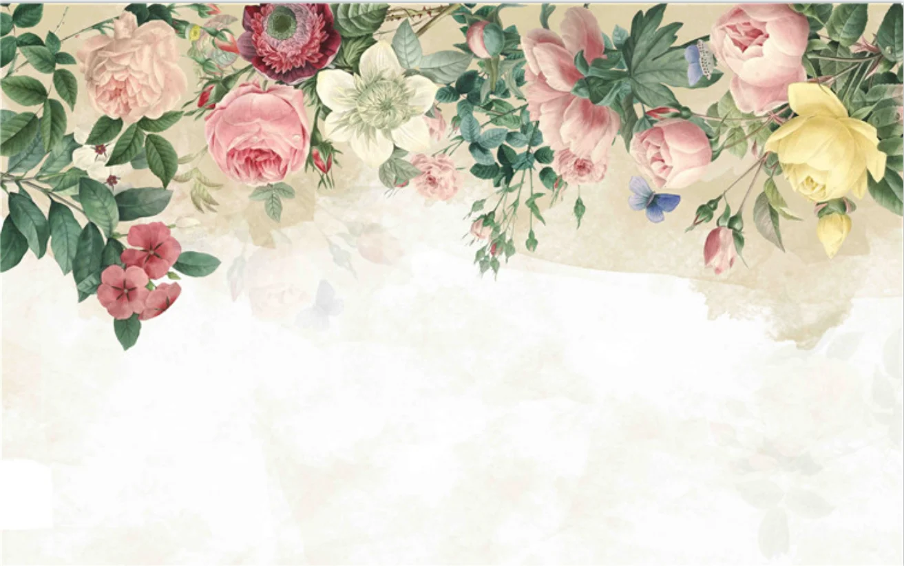 Шелковые обои Beibehang, розовый цветок розы, для гостиной