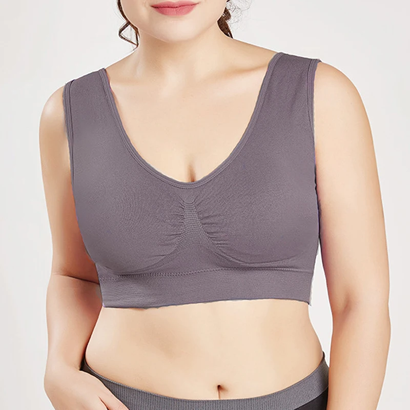 Plus Size Bra Seamless With Pads Big 6XL Push Up Bralette Bras For Women Vest Wireless Active Brassiere Sports |