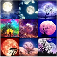 5d diamond painting seaside round drill moon diamond embroidery mosaic sale landscape decor for home gift