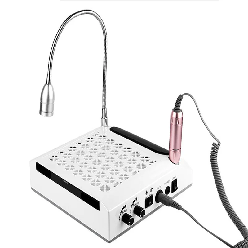 

4 In 1 Nail Drilling Machine 30000RPM Grinder Polishing Machine Mini Lighting 80w Strong Wind Precipitator Nail Equipment Tools