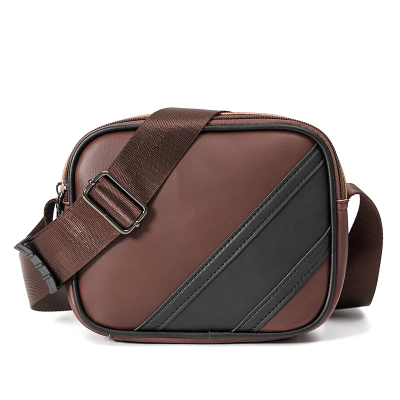 

Men's Shoulder Bag Retro Small Square Bag Youth Bag Messenger Bag Casual Color Matching PU Chest Bag