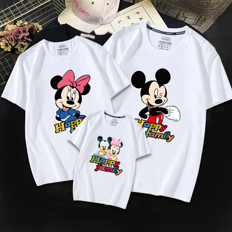

Disney Mickey Minnie Happy Family Matching Outfits Dad Mom Kids Mickey Mouse Clothes Bro Sis Fashion T Shirt