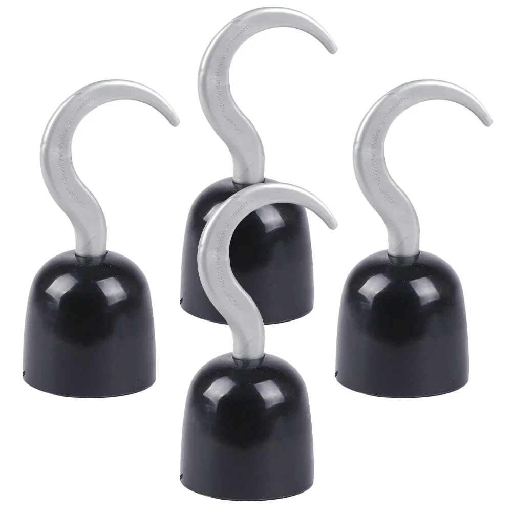 

4pcs Pirate Hook Halloween Pirate Costume Accessory Plastic Hand Hook Cosplay Pretend Play Toy
