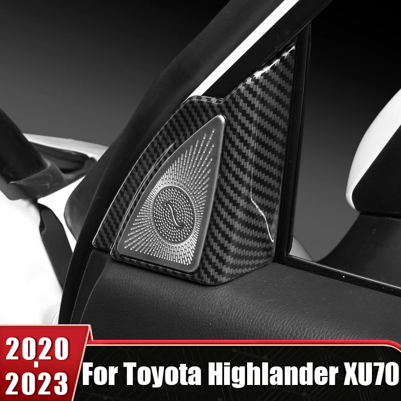 

Автомобильная Передняя треугольная крышка клаксон отделка твитер крышка динамика наклейки аксессуары для Toyota Highlander XU70 Kluger 2020-2022 2023