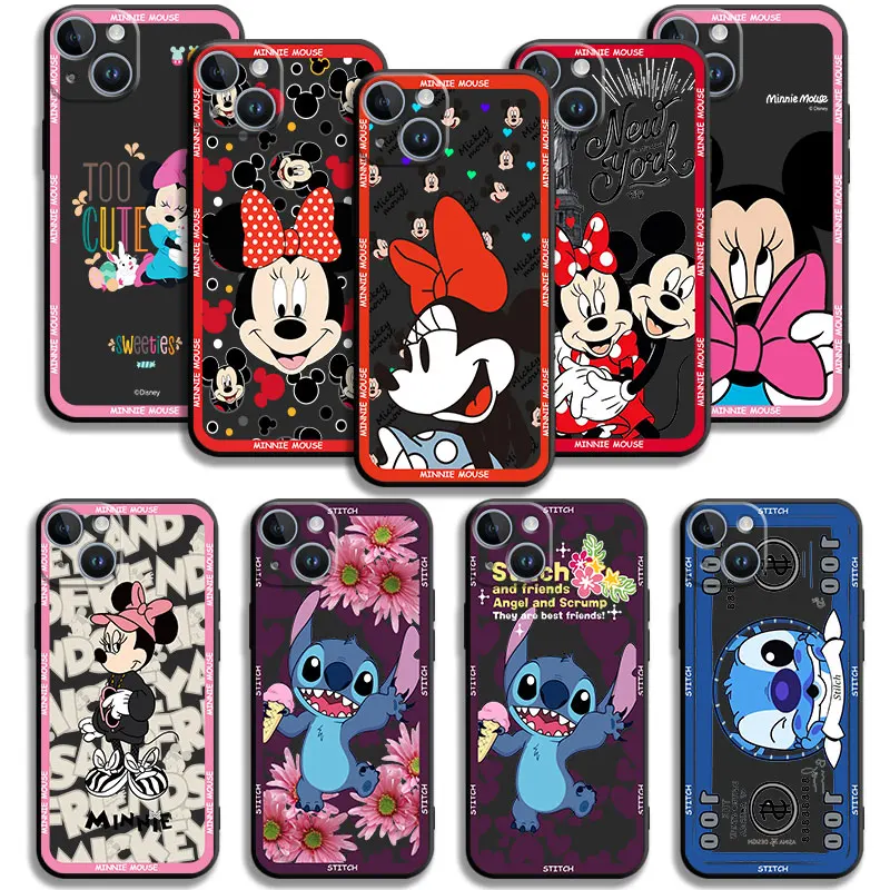 

For iPhone 12 14 Pro Max 11 13 XR X 7 Plus XS 8 Mini 12mini 13mini Mickey Minerva Goofy Donald Winnie Phone Cover Silicon