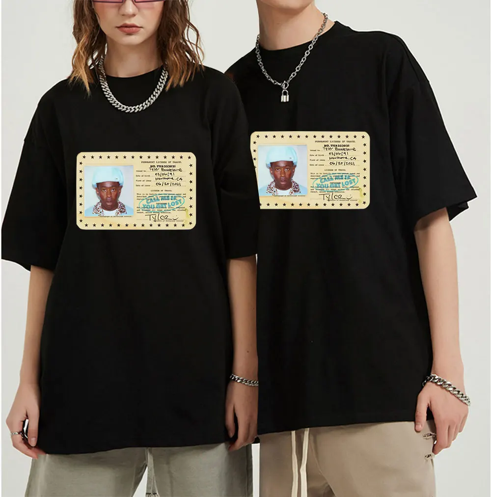 

90s Vintage Tyler The Creator Rap Singer Funny T Shirt Men Women Unisex Black T Retro Graphic T Shirts Cotton T-shirt Man Tees