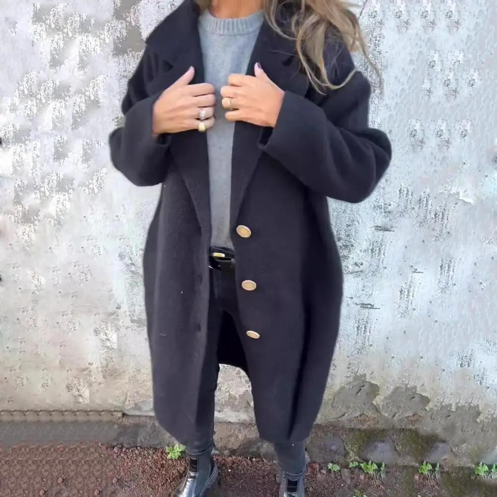 Женское свободное облегающее пальто стильная женская шерстяная куртка с