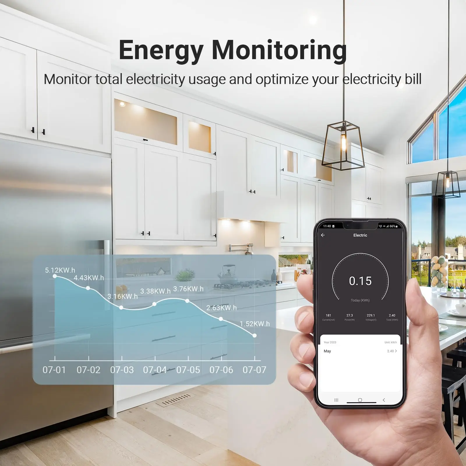 Умная розетка Tuya с Wi-Fi и вилкой европейского стандарта