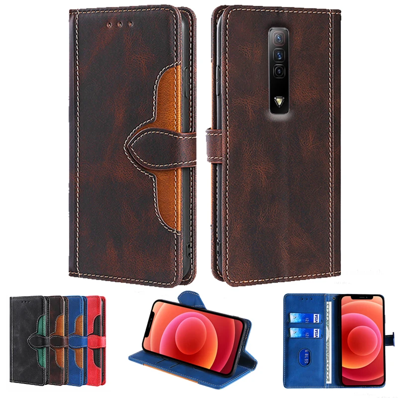 

Lamocase Leather Case For ZTE Nubia Red Magic 7 7S Pro Wallet Flip Cover Vintage Magnet Phone Coque Card Holder