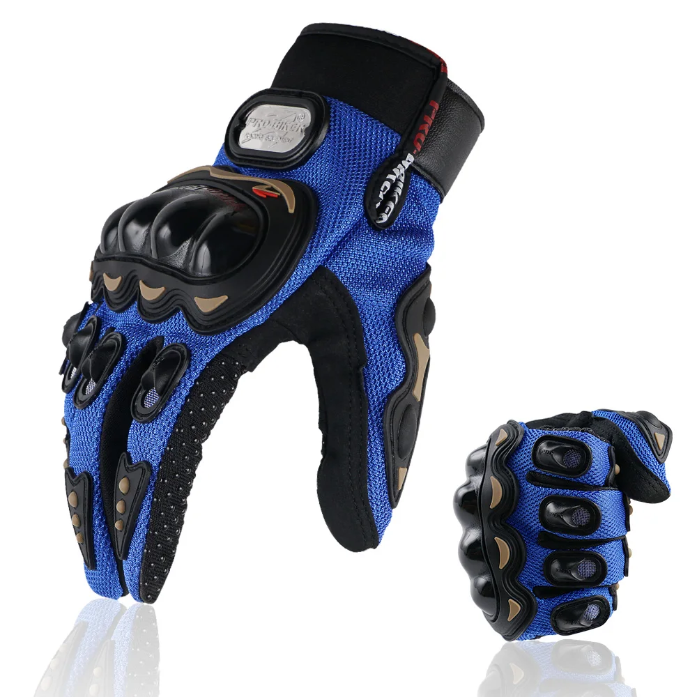 

Мотоциклетные гоночные перчатки, Мужские дышащие мотоциклетные перчатки с сенсорным экраном, синие тактические перчатки для мотокросса для Harley Honda