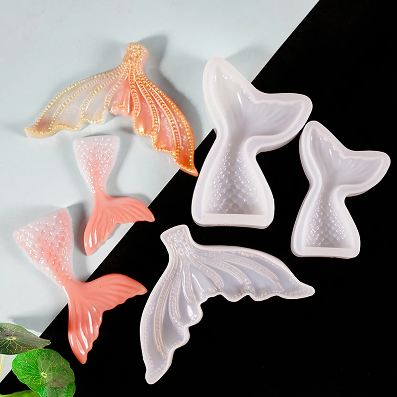 

1PC Cartoon Fish Tail Diy Epoxy Resin Molds Mermaid Tail Fondant Cake Mould For Craft Decoration Mould Silicone Mold Accessories