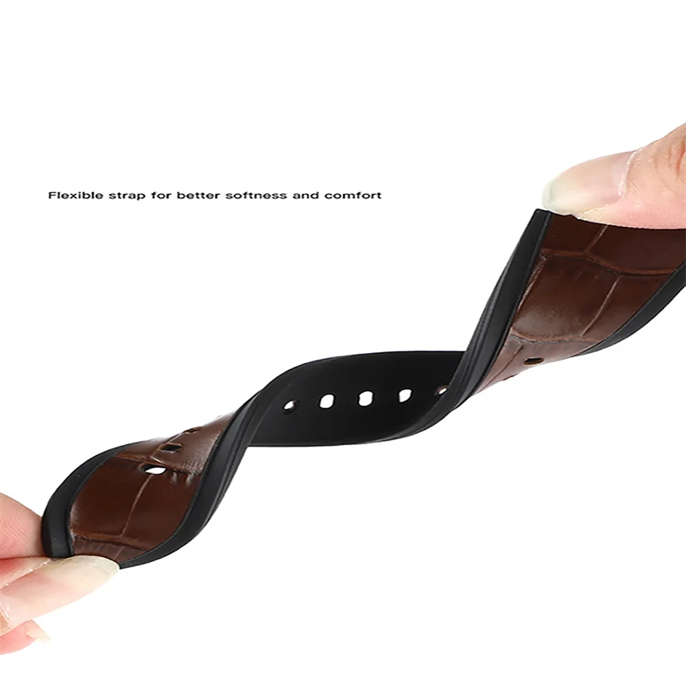 

Ремешок для часов с официальным интерфейсом Двухцветный силиконовый кожаный ремешок для Samsung Galaxy Watch 5/Galaxy Watch 4 Classic