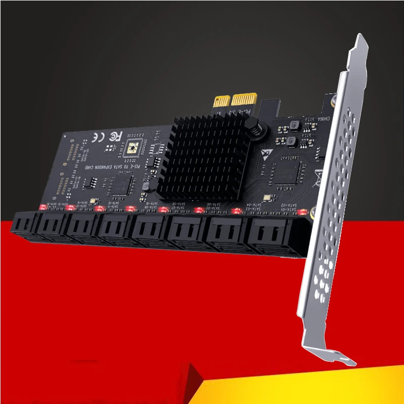 

Адаптер Chi a Mining SATA PCIe, 16 портов SATA III к PCI Express 3,0 X1, плата расширения контроллера ASM1064 JBM575, плата расширения чипа