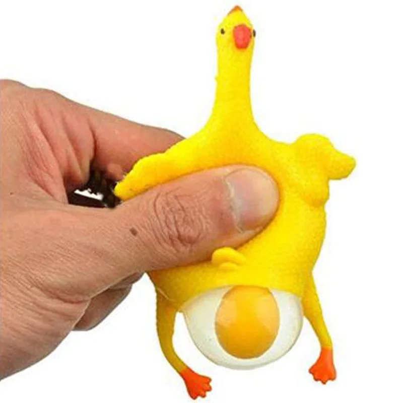 Spoof Tricky Funny Gadgets Toys Vent Chicken Whole Egg Laying Hens Crowded 3 Years Old Latex Rubber Pie Face Anti Stress Ball enlarge