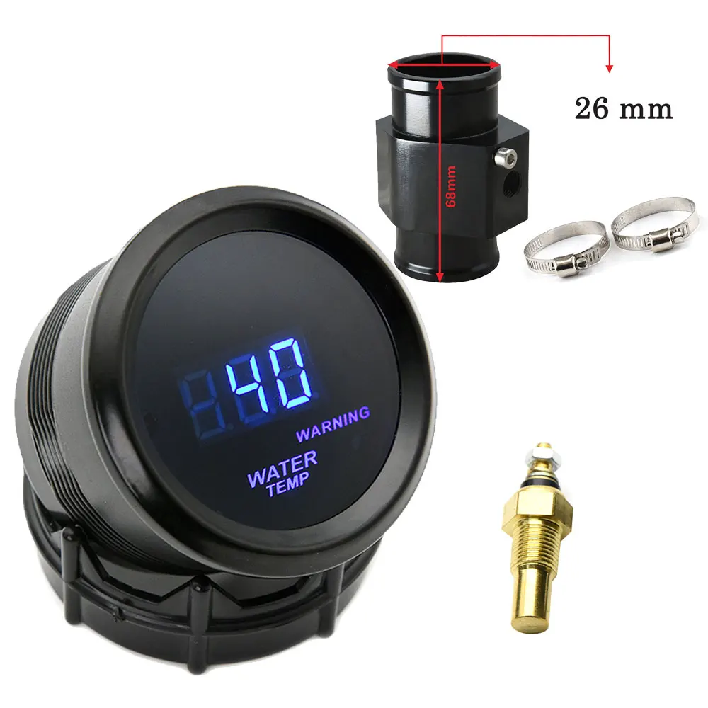 

Датчик температуры воды HD 52 мм, датчик 1/8NPT, переходник для соединительной трубы воды с сисветодиодный светильник кой, универсальный цифровой измеритель для автомобильных гонок