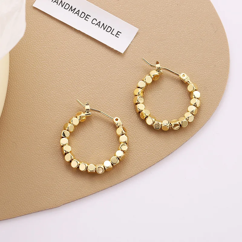 

Earrings With Beads Titanium 2.2x2.1cm For Women Lady Girls Wedding Party Decoration New 2022