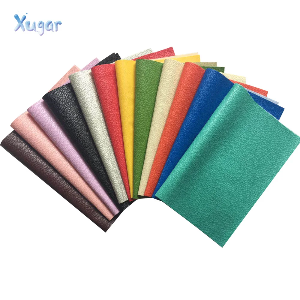 

Xugar 22CM*30CM Litchi Pattern Faux Leather Fabric For Sewing Artificial Synthetic Pu For DIY Bag Material handmade Fabric