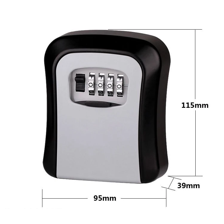 

Accessories Key Lock Box Secure Lock Wall Mounted 115*95*40mm Aluminium Alloy Gray/Blue/Red/Orange High Security