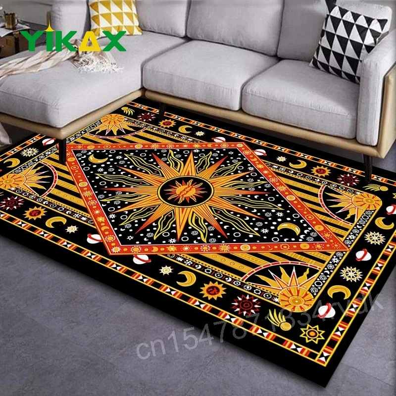 

1pc Flannel Material Material Persian Vintage Fashion Carpet Modern Living Room Large Area Rugs Bedroom Non-Slip Floor Mats