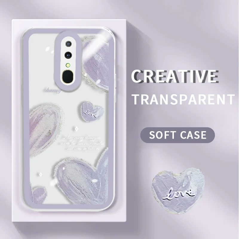 

Graffiti Heart Clear Case for OPPO F11 A9 2019 A9x F9 Find X3 Lite Reno 5 5K 6 5G Realme 2 Pro U1 Phone Case for girls