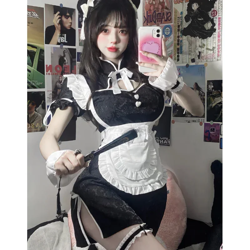 Cosbao китайское платье Cheongsam Хэллоуин аниме горничная костюмы для ролевых игр