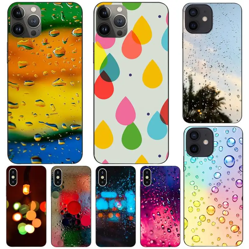 Цветной чехол Raindrops для телефона IPhone 13 12 11 Pro Max Mini Xs X Xr 7 8 6 6s Plus Se 2020