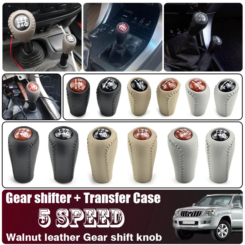 black/Wooden Color Manual Transmission Gear Shift Knob For Toyota Land Cruiser Prado LC120 Accessories MT