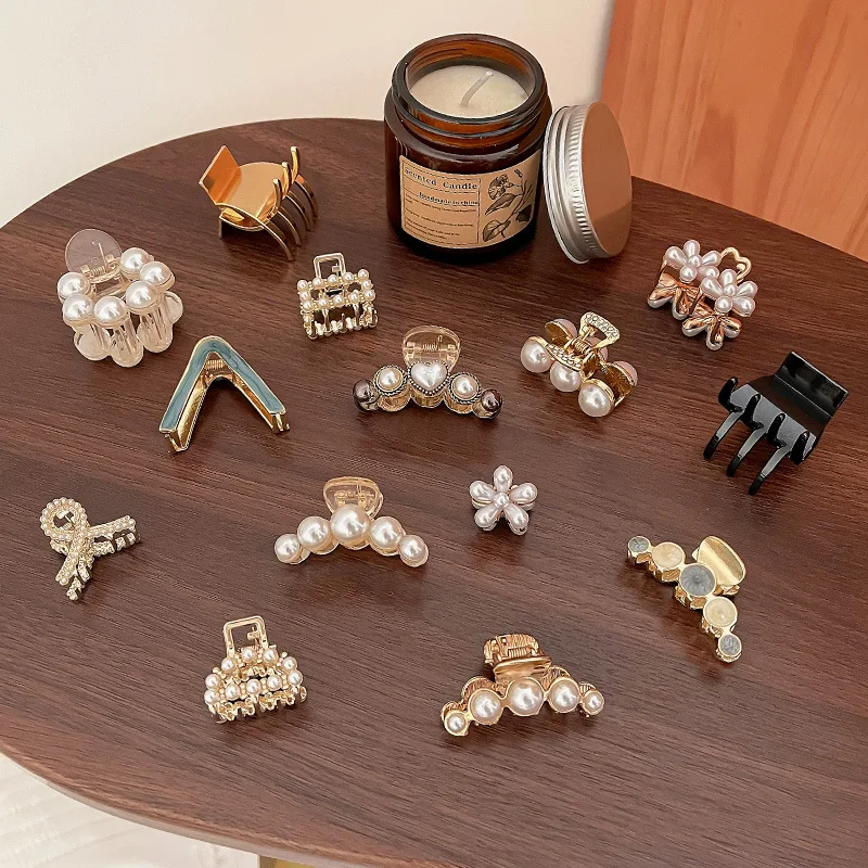 

Pearl Rhinestone Mini Hair Clip Vintage Diamond Girls Crab Girls Hair Accessories