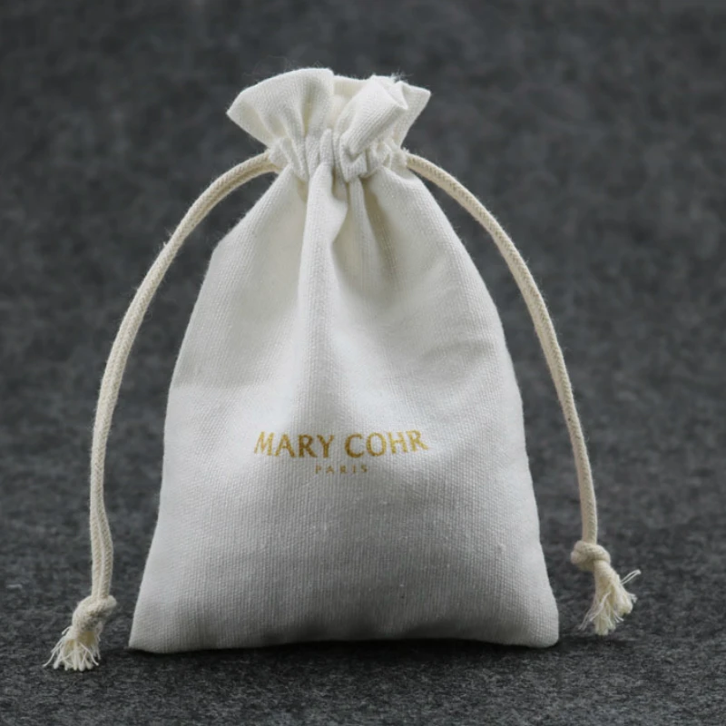 

Canvas Gift Bags Packaging Jewelry Cosmetic Party Sachet Shoe Storage Cloth Drawstring Pouches Print Logo Custom Sack 50PCS
