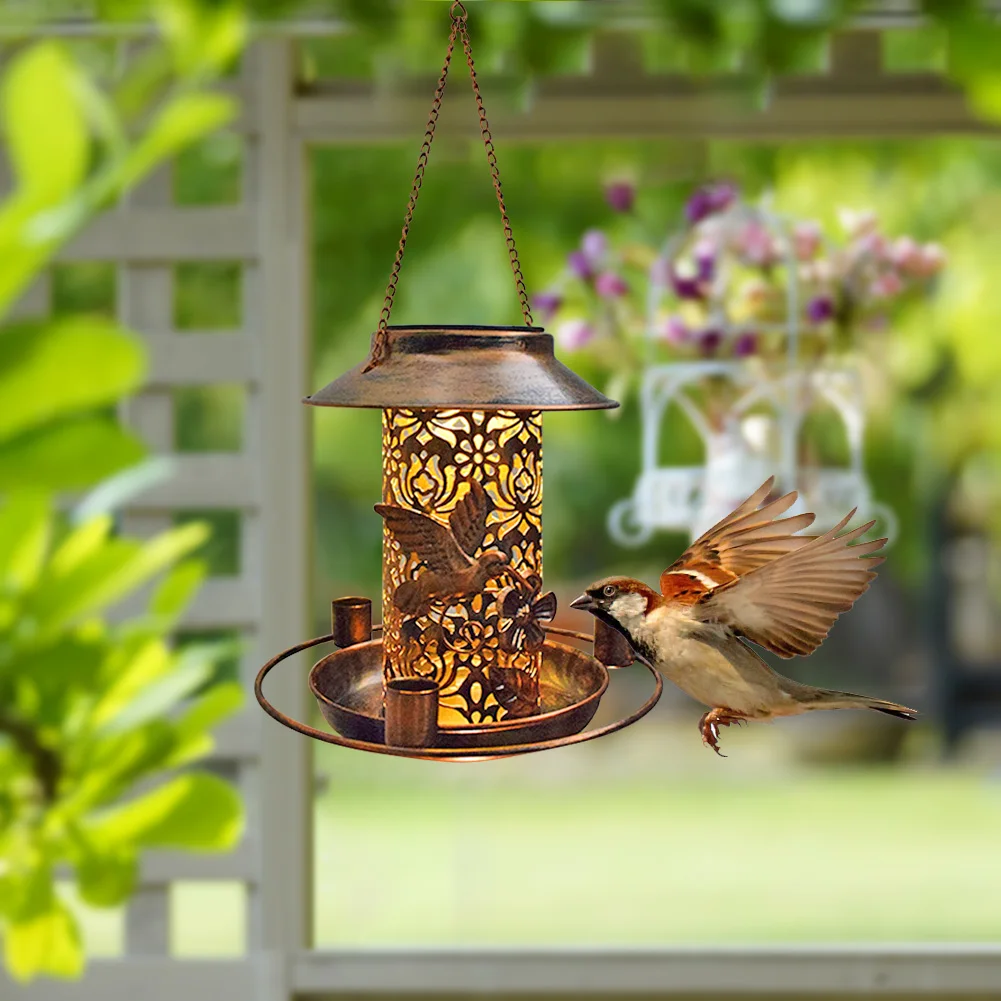 

Iron Diameter Heart-Shaped Handhold Bird Hummingbird Feeder Drinker Anti Bee Iron Water Replacement Feeding Ports