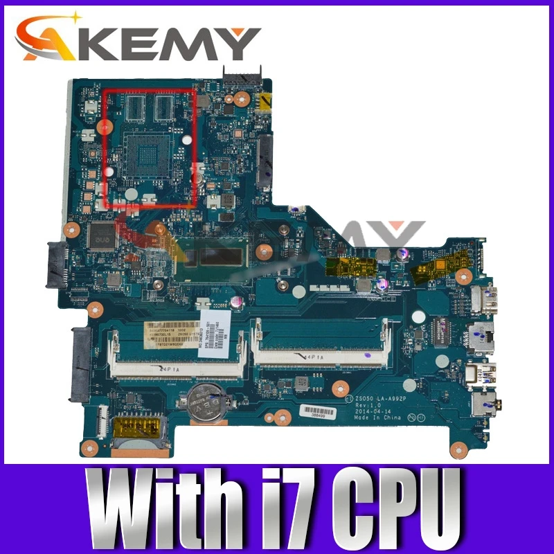 

ZSO50 LA-A992P Mainboard For HP Pavilion 250 G3 15-R Laptop Motherboard With i7 CPU DDR3 100% Fully Tested 784567-501 784567-001