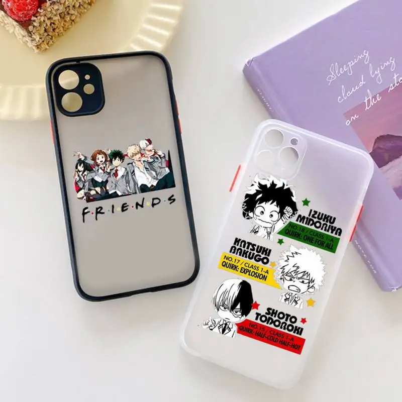 

My Hero Academia deku bakugou Boku anime Phone Case matte transparent For iphone 14 11 12 13 plus mini x xs xr pro max cover