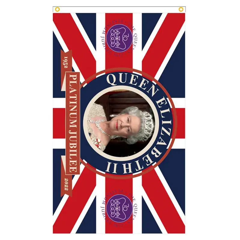 

2022 Elizabeth II Platinums Jubilee Flag Union Jack Flag Featuring Her Majesty The Queen Souvenir Decoration For Queen's