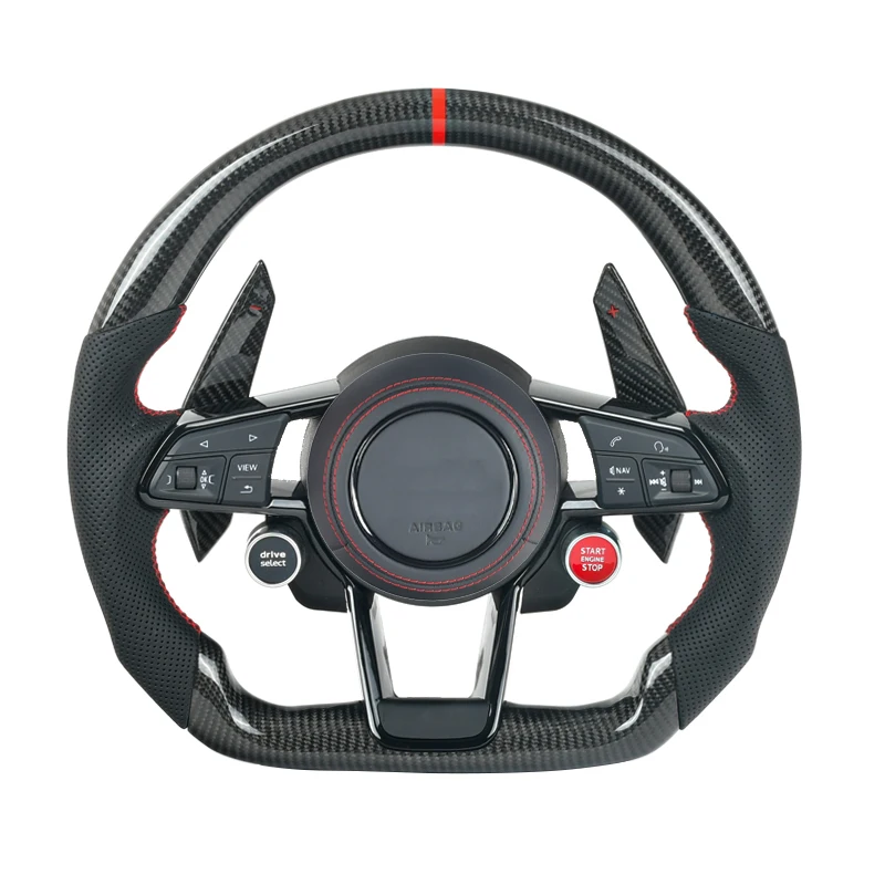 

Оригинальное рулевое колесо из углеродного волокна для Audi R8 TTS TT 2007-2016, лопастное переключение, гоночное колесо из углеродного волокна на заказ