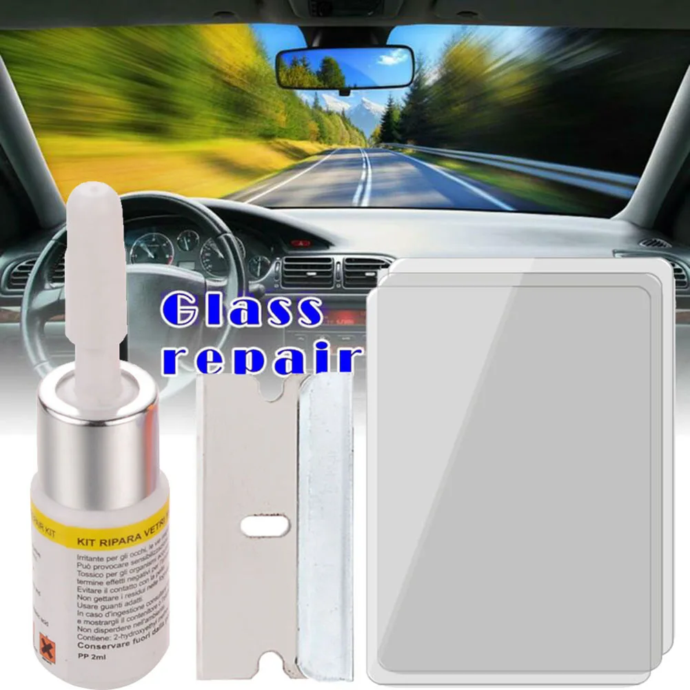 

5Pcs Car Glass Repair Resin Kit Windshield Windscreen Casement Auto Glass Tools Kit Windshield Repair Glue Glass Repair Fluid