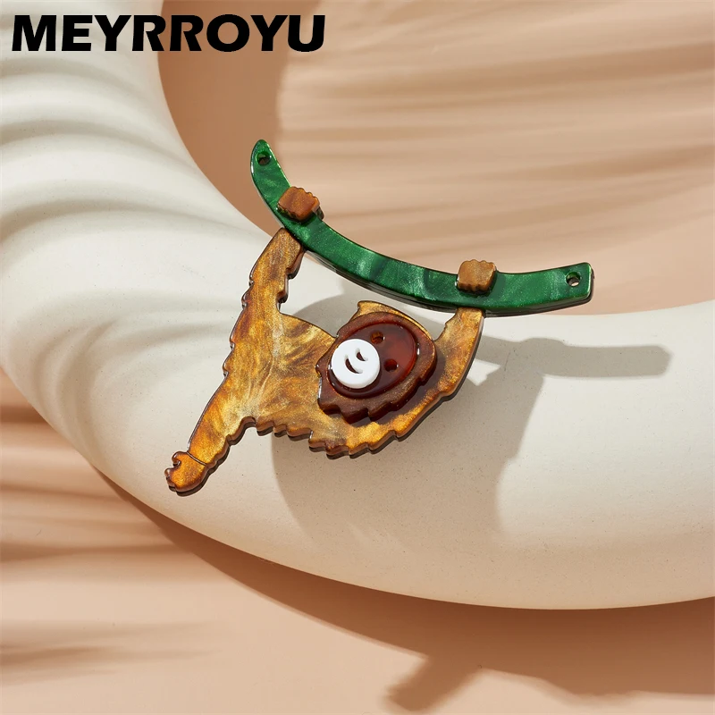 

MEYRROYU Cartoon Monkey Branch Brooches Children's Stylish Acrylic Material Cute Animal Gifts Kid Pin Accessories Jewelry Брошь
