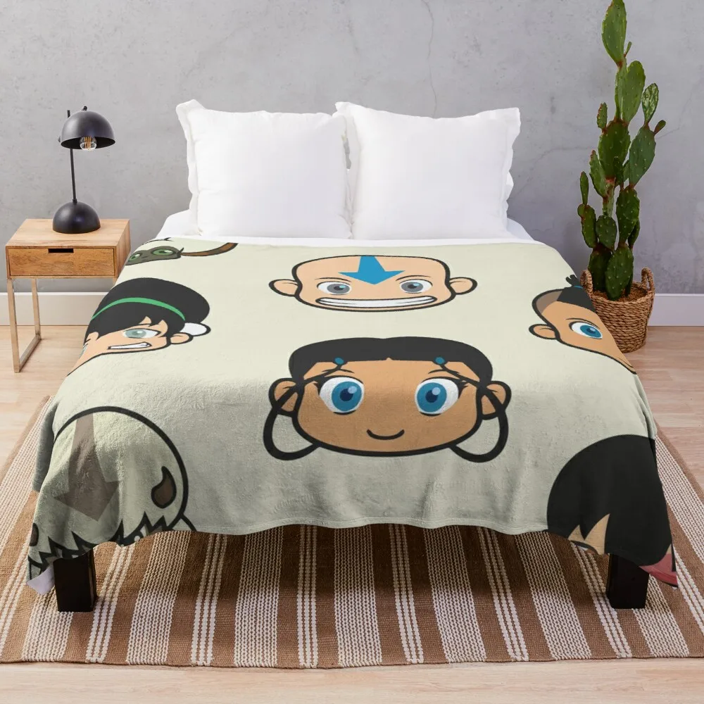 

Fashion Bedding Set Pom Pom Blanket Fur Blanket Chibi Gaang Avatar The Last Airbender Sticker Pack Throw Blankets