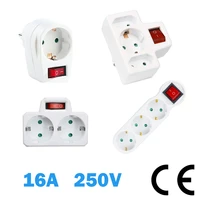 european electrical sockets with switch 16a 250v eu surface mounted 3500w extensions germany standard adapter power plug strip