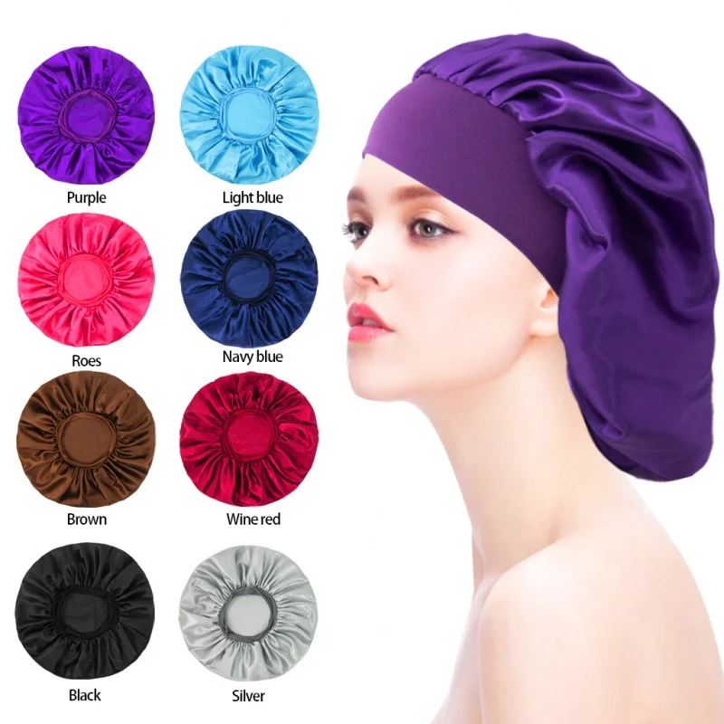 

Новое поступление, модная растягивающаяся шапка для душа через границу, Лидер продаж на Amazon, сверхбольшая однотонная шапка с ворсом, Прямая ...