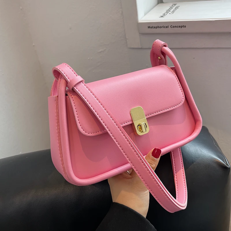 

Women Simple Small PU Leather Flap Crossbody Sling Bags 2022 Summer Fashion Designer Brand Shoulder Bag Female Luxury Handbags