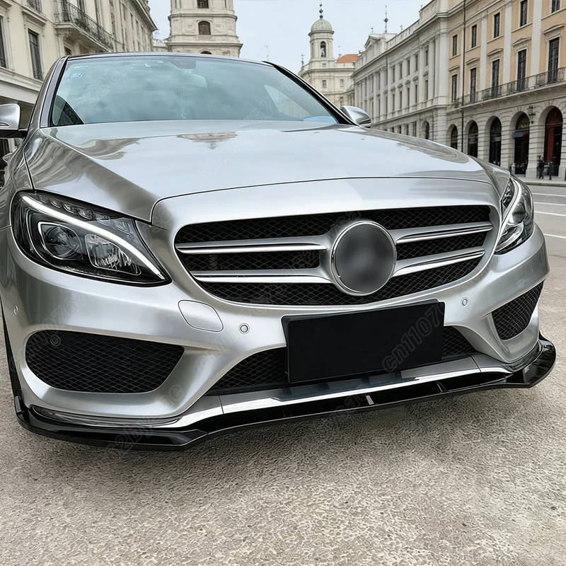 Фото Для Mercedes-Benz C-класса W205 C205 S205 C160 C200 2015-2018: Накладка на передний бампер, нижний сплиттер, декоративные элементы для авто №5