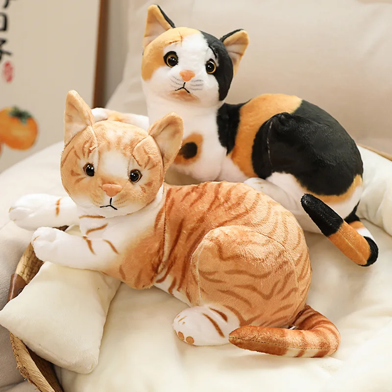 

25/33cm Simulation Stuffed Lifelike Pattern Cat Plush Toys Cute Pet Cat Dolls Peluche Toy Kawaii Home Decor Birthday Gift